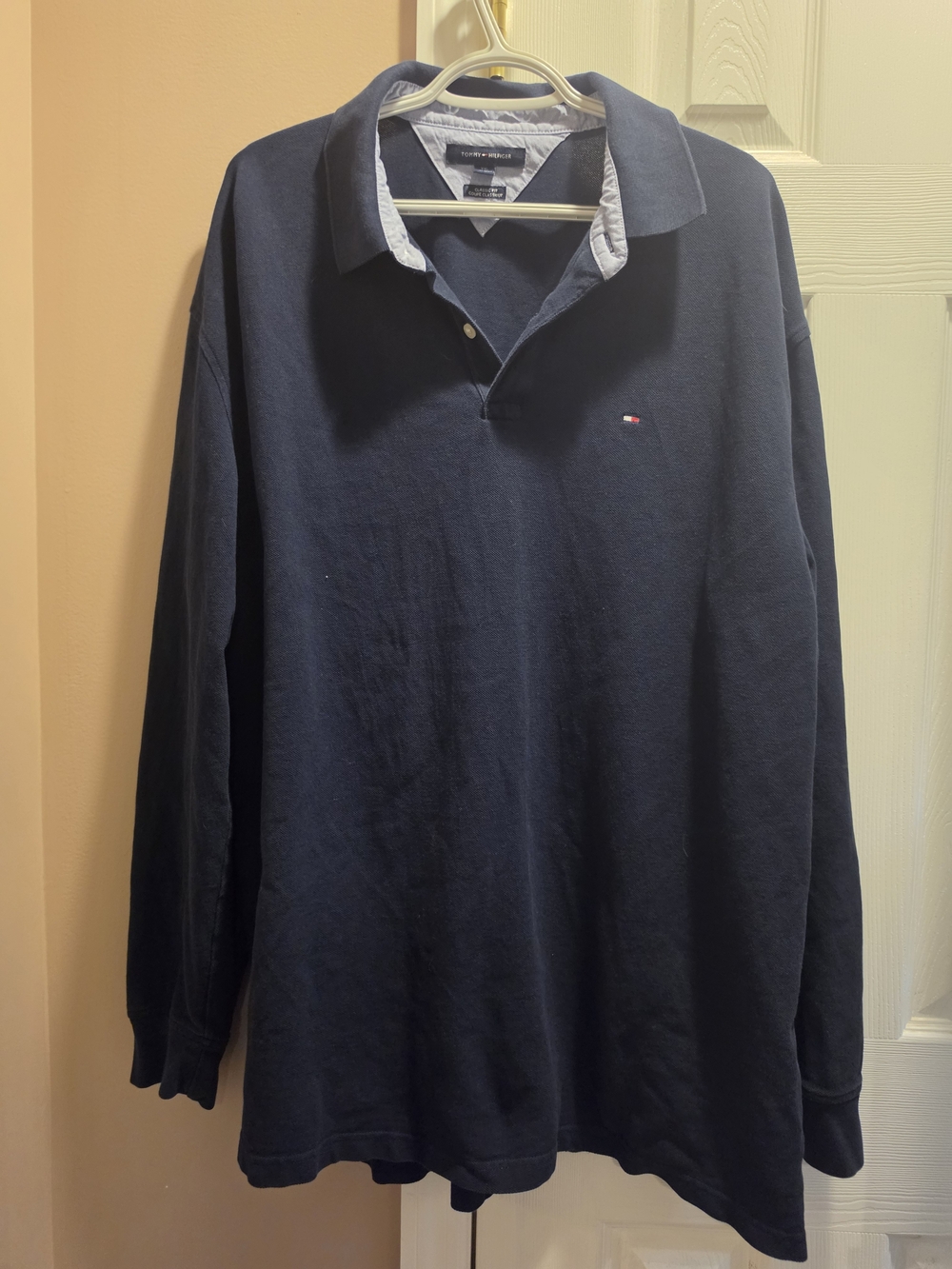 Tommy Hilfiger Men’s Long-Sleeve Navy Polo Shirt